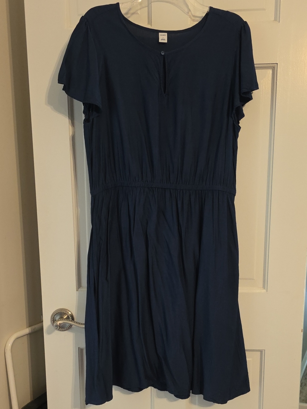 Old Navy Blue Flutter Sleeve Gathered-Waist Dress